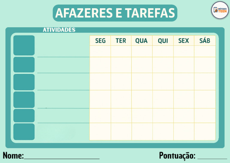 Afazeres e Tarefas Personalizável | PDF