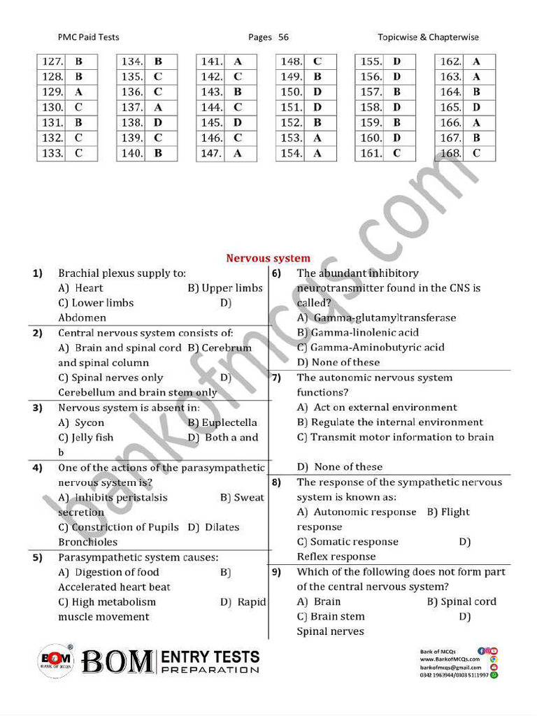 PMC Topicwise Tests BOM Series (1) - 61-154 | PDF