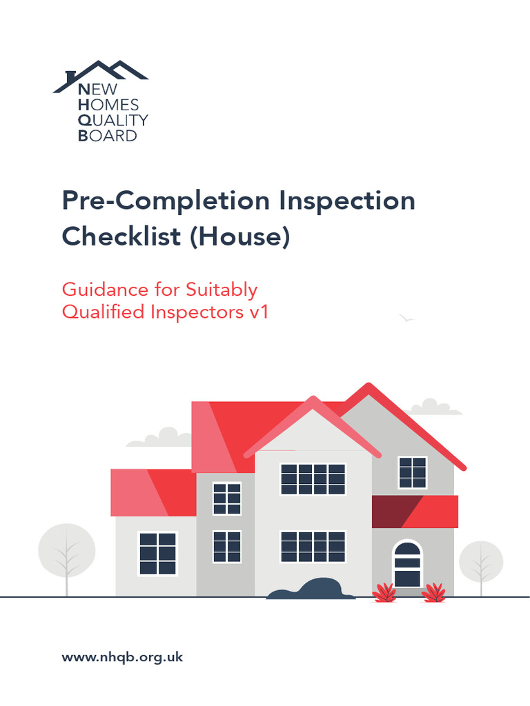 Pre-Completion Inspection Checklist Guide | PDF | Door | Shower