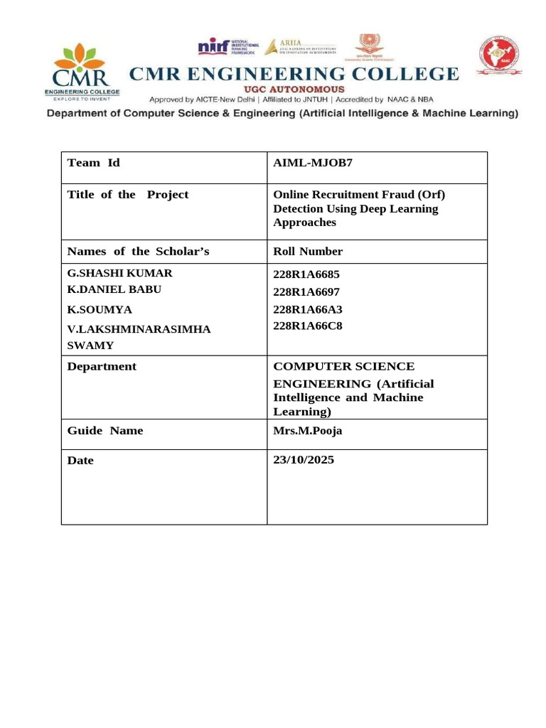 MAJOR Project Abstract Form | PDF | Deep Learning | Accuracy And Precision