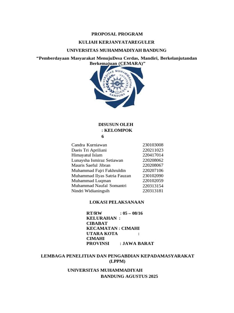 Pemberdayaan Masyarakat Cibabat KKN 2025 | PDF