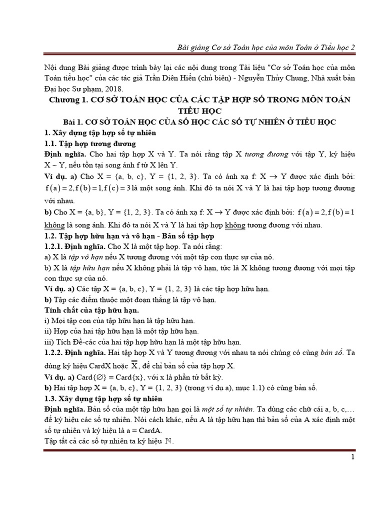 Co So Toan Hoc Cua Mon Toan o TH 2 | PDF
