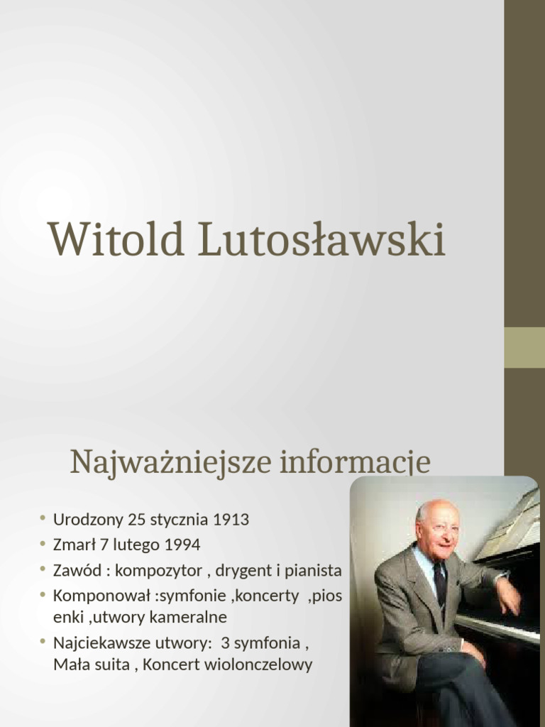 Witold Lutosławski | PDF