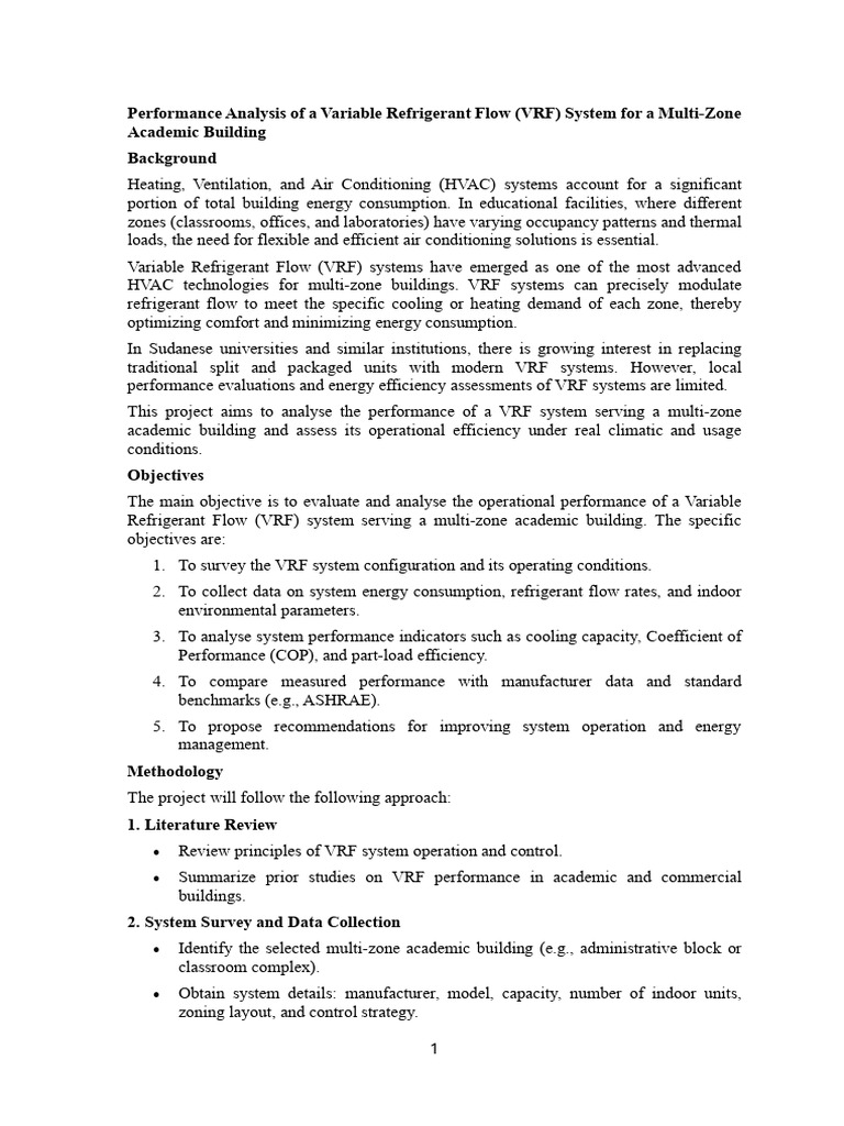 VRF System Performance in Academic Buildings | PDF | Energy ...
