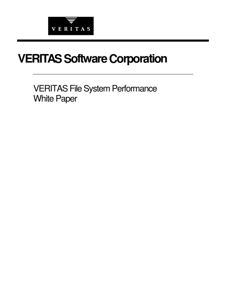 Veritas File System Performance PDF File System Cache