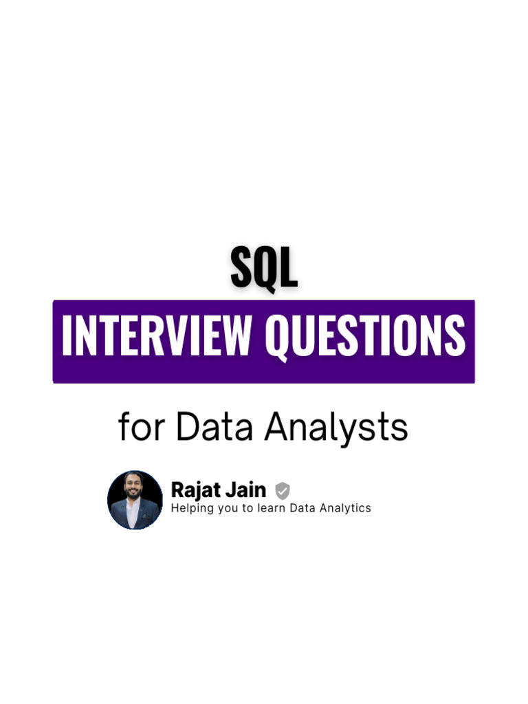 Interview Questions: For Data Analysts | PDF
