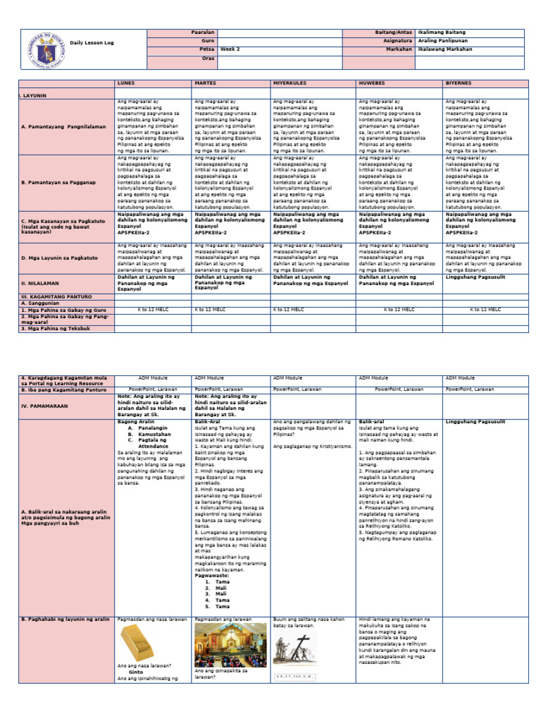 DLL Week 2 Ap | PDF