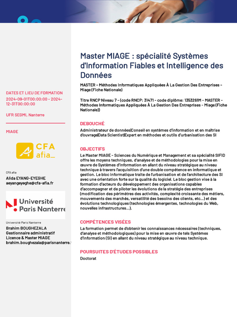 Master MIAGE : Systèmes d'Information | PDF | Informatique | Système d ...