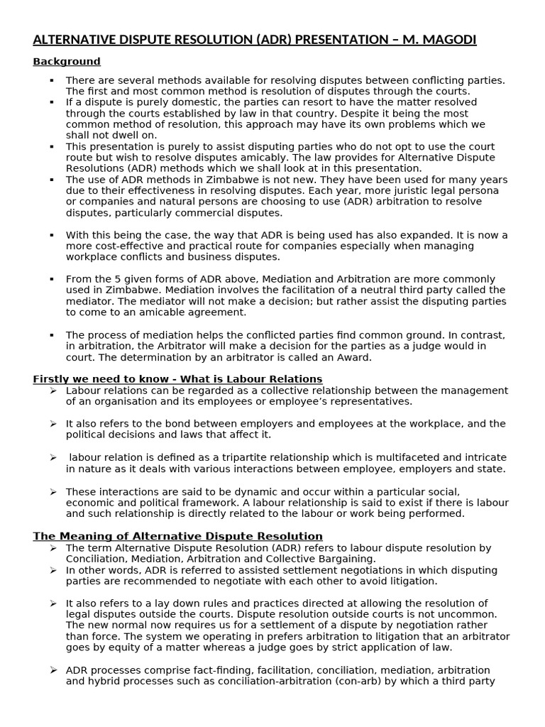 Understanding Alternative Dispute Resolution | PDF | Alternative ...