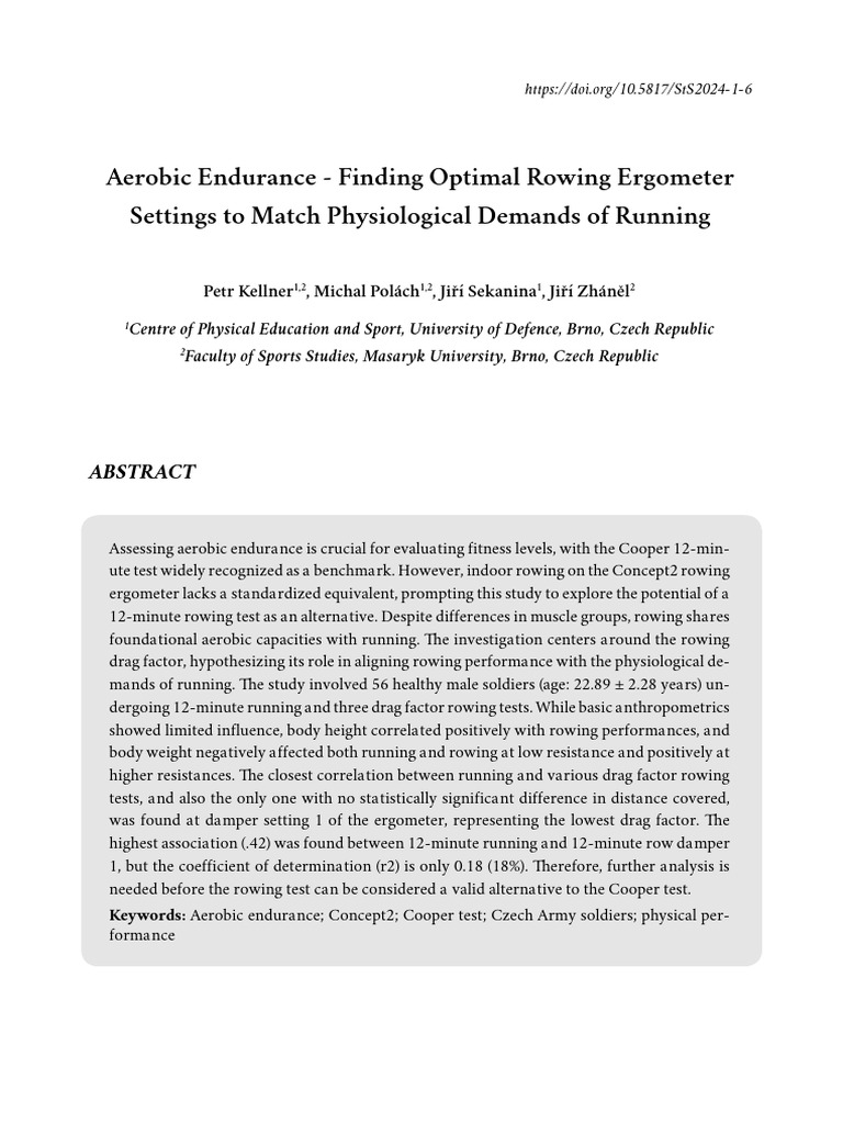 12-Minute Rowing Test for Aerobic Endurance | PDF | Effect Size ...