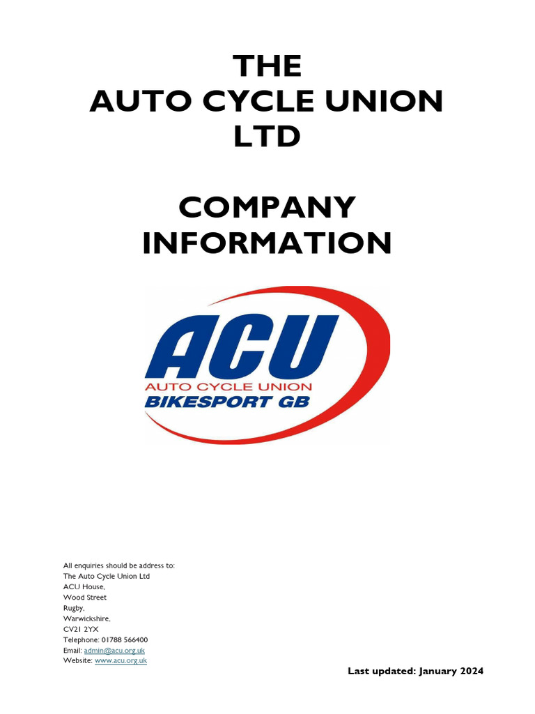 Company Info 2024 Jan | PDF | Motorcycling | Motorcycle Racing