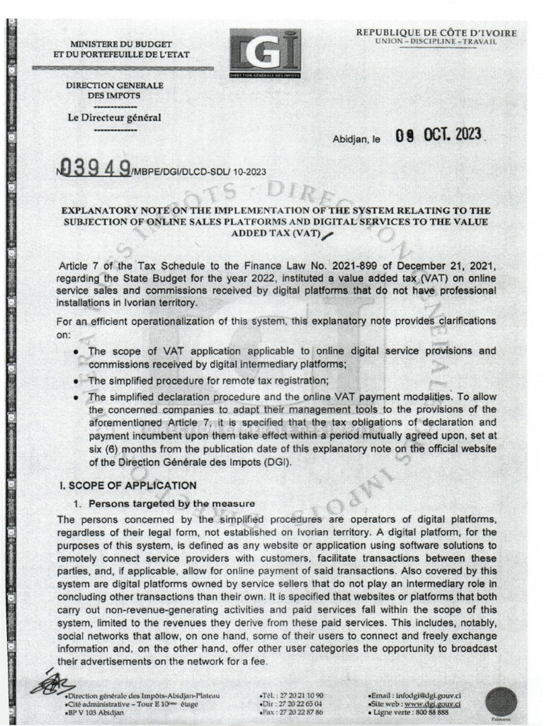 Note Explicative 03949 Version Anglaise Pdf Business