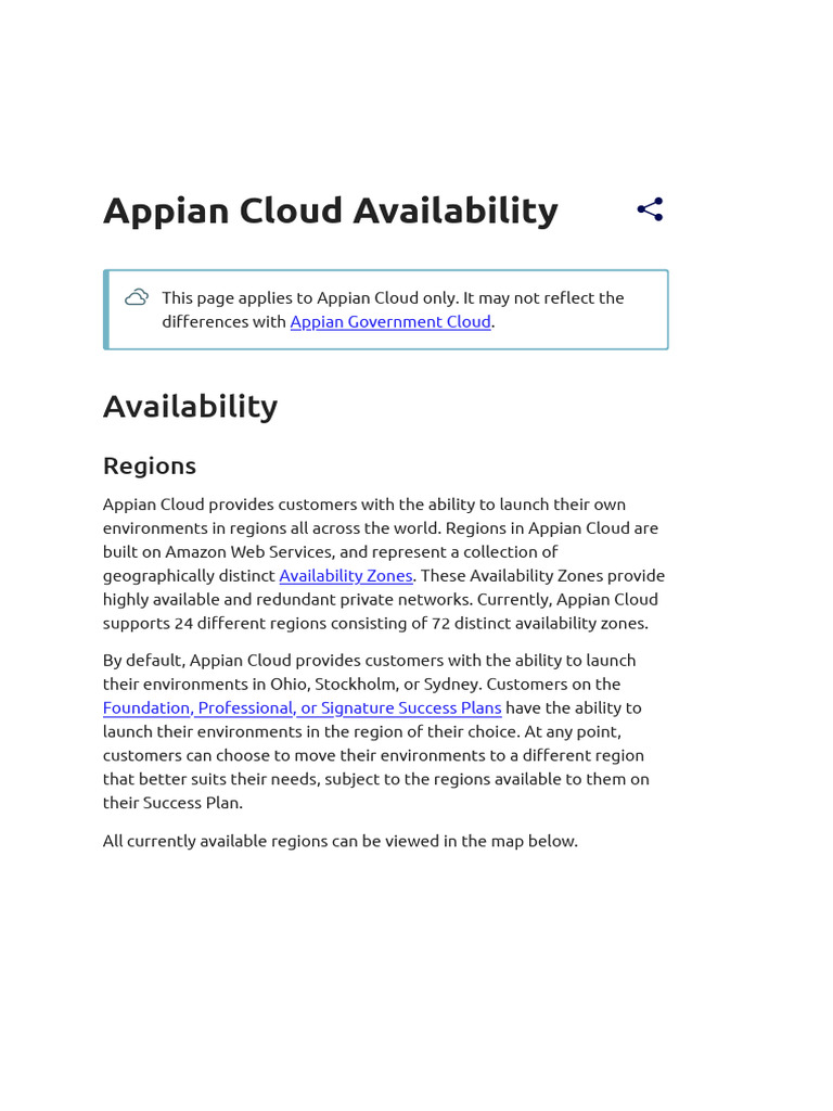Appian Cloud Availability Overview | PDF | Cloud Computing | Digital ...