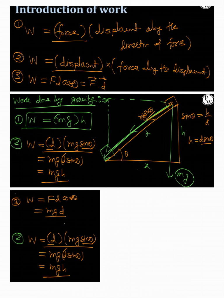 Work Power and Energy Notes | PDF