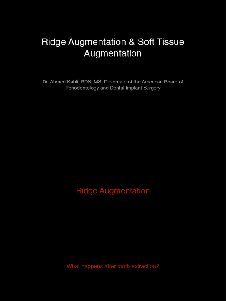Ridge Augmentation & GBR Techniques | PDF | Dental Implant | Periodontology
