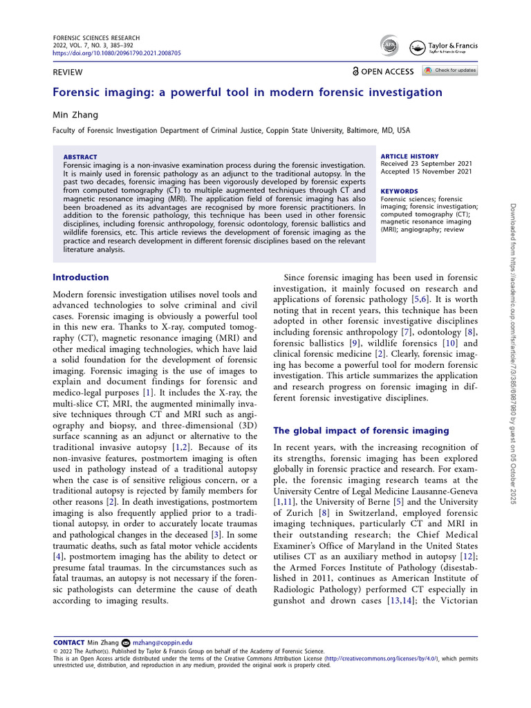 Forensic Imaging in Modern Investigations | PDF | Medical Imaging | Autopsy