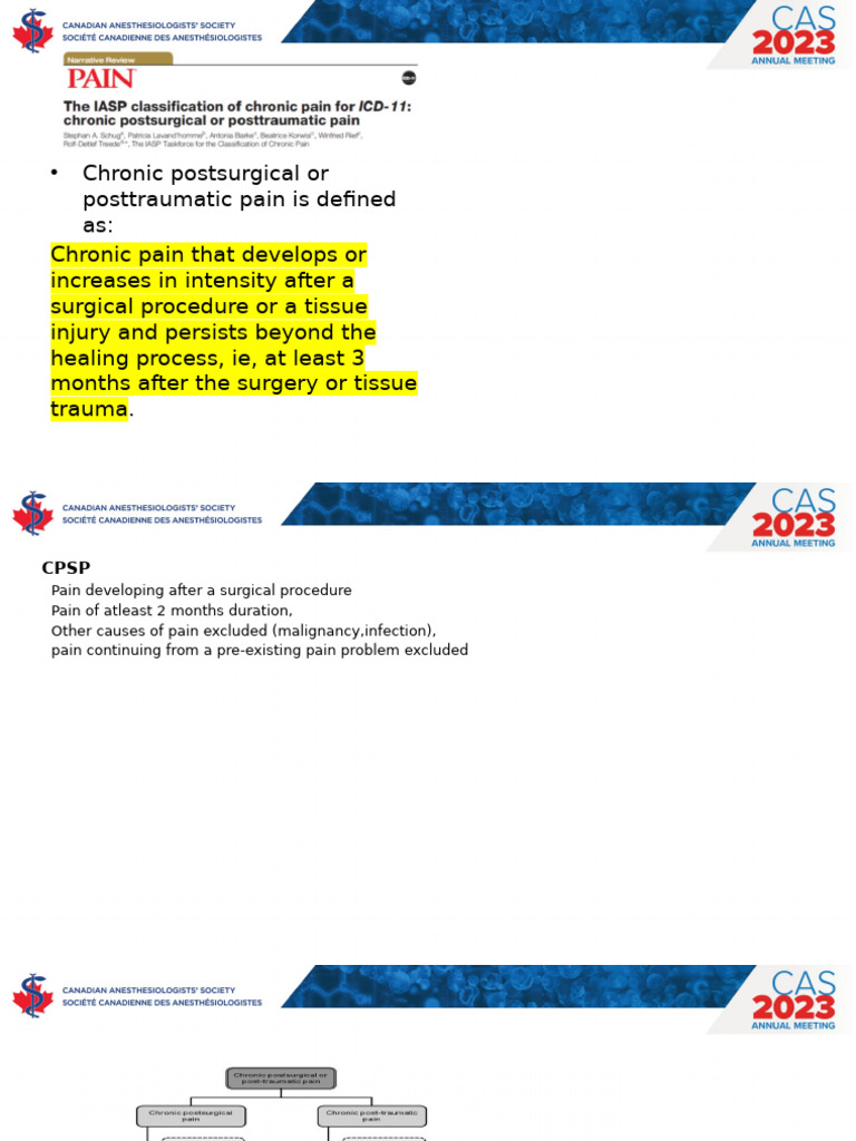 Chronic Post Surgical Pain CAS 2023 | PDF | Anesthesia | Pain