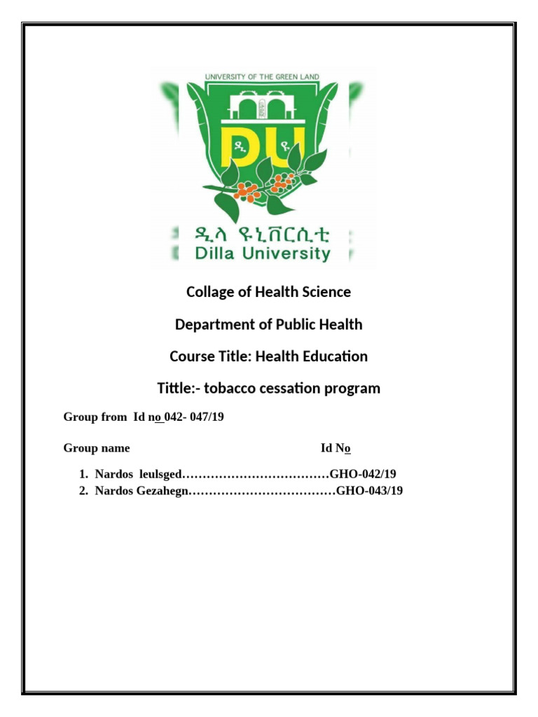 Tobacco Cessation Program Overview | PDF | Smoking Cessation | Smoking