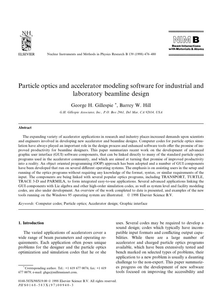 Particle Optics and Accelerator Modeling Software For Industrial and ...