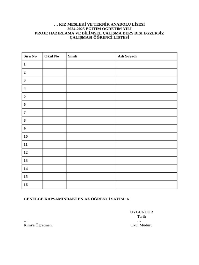 TÜBİTAKöğrenci Listesi | PDF