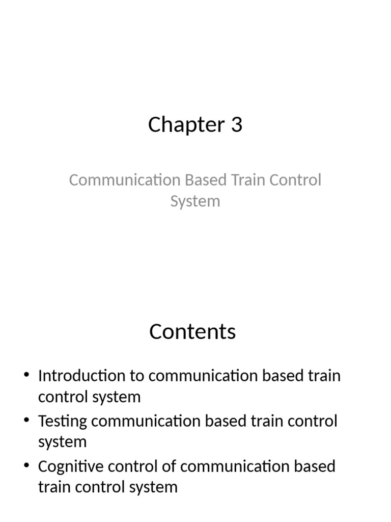 Communication-Based Train Control Overview | PDF | Radio | Radar