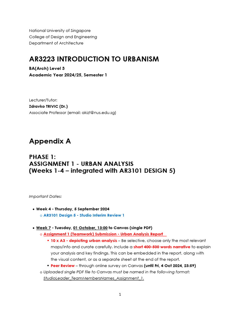 AR3223 Appendix 1 Assigment 1 Urban Analysis 2024 25 | PDF | Street ...