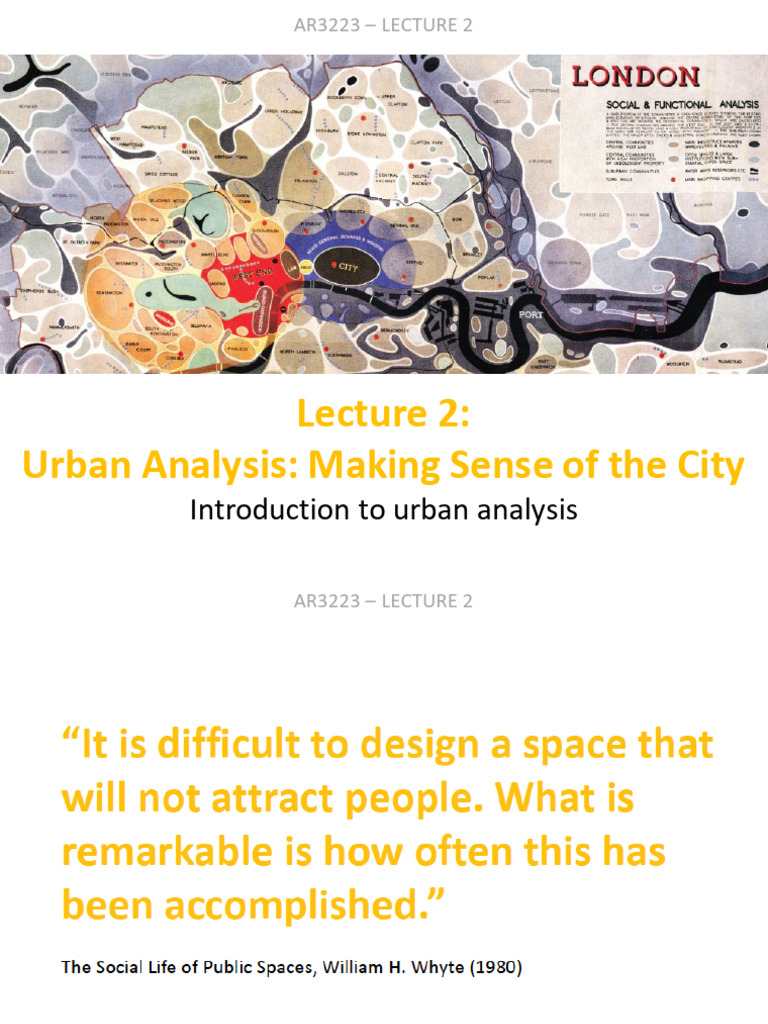 AR3223 Week 1 Lecture 2 Urban Analysis AY24-25 | PDF | Scientific ...
