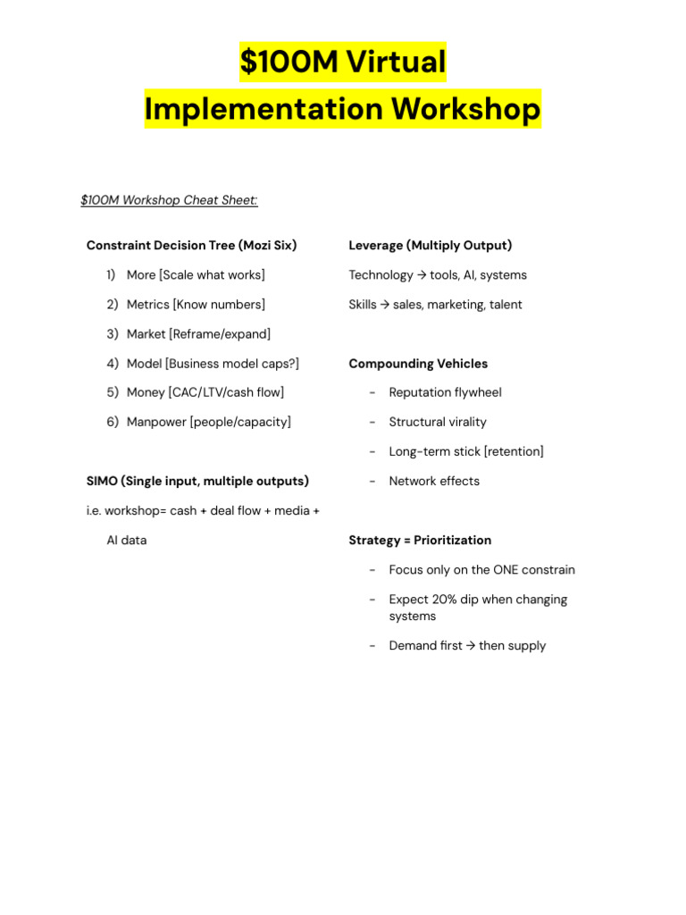 $100M Virtual Implementation Workshop Notes | PDF | Artificial ...