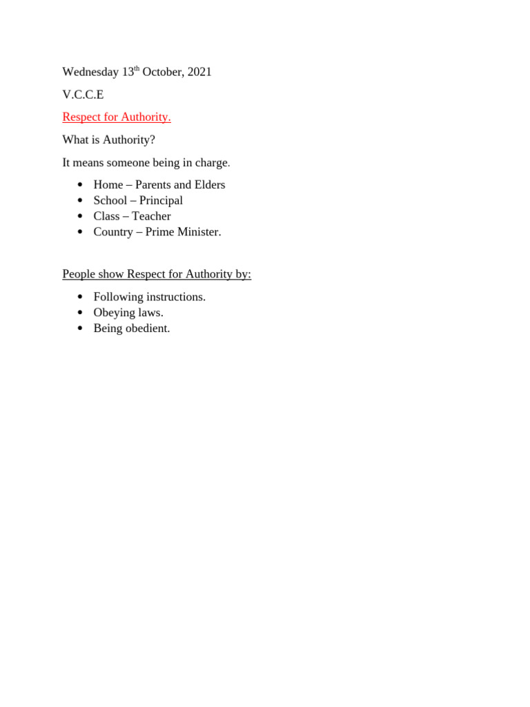 Understanding Respect for Authority | PDF