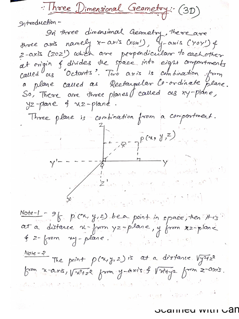 Three Dimensional Geometry (3D) | PDF