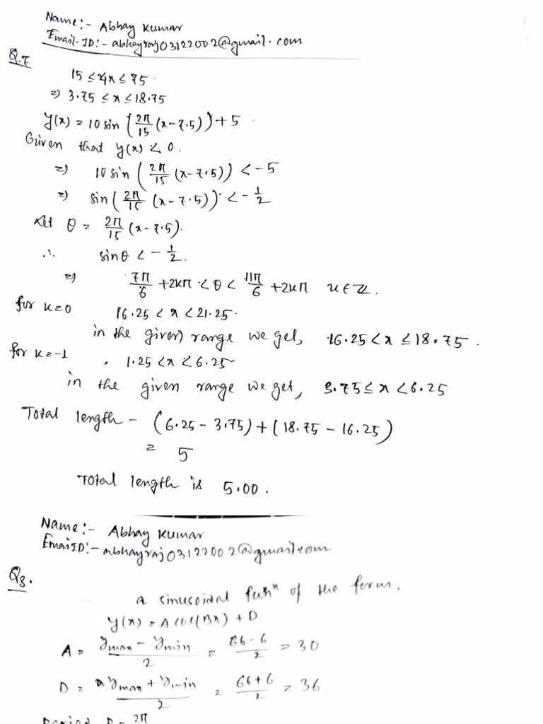 Mathematical Calculations and Formulas | PDF