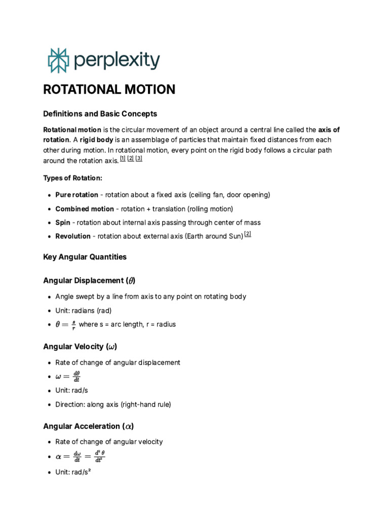 Understanding Rotational Motion Concepts | PDF | Rotation Around A ...