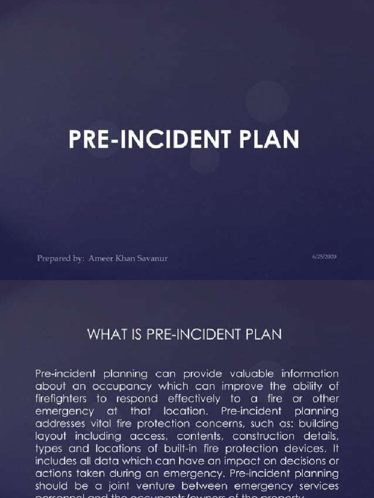 Pre Incident Plan | PDF