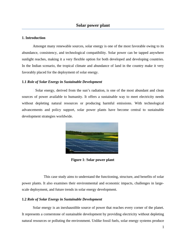 Solar Power Plant Overview and Benefits | PDF | Photovoltaic System ...