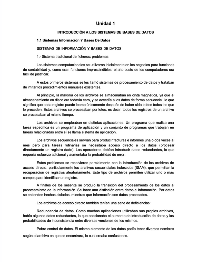 Introducción a Bases de Datos y Sistemas | PDF | Tecnologías de la ...