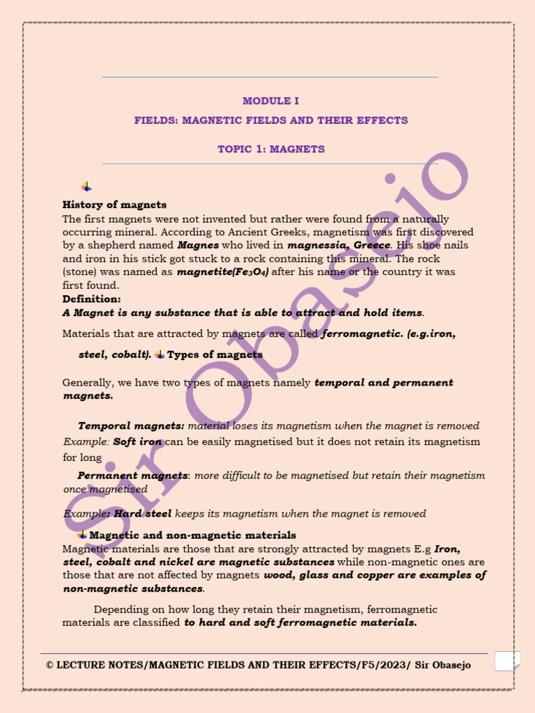 Understanding Magnetic Fields and Magnets | PDF | Electromagnetic ...