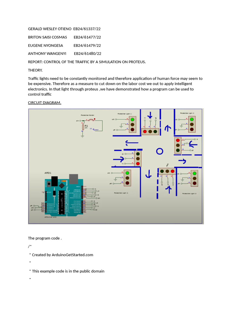 Traffic Light Control Simulation Code | PDF
