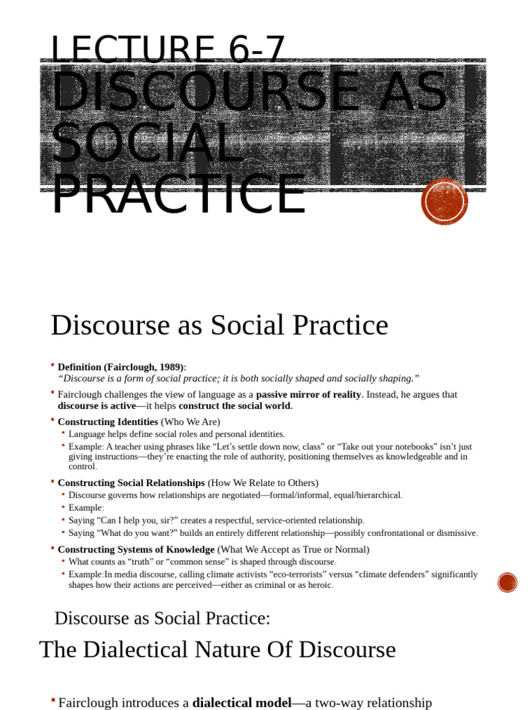 Discourse as Social Practice | PDF | Discourse | Truth