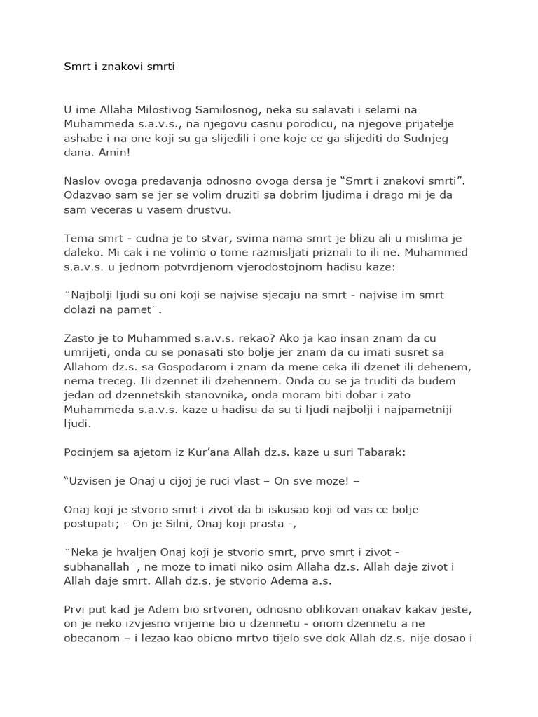 SMRT I Znakovi Smrti | PDF
