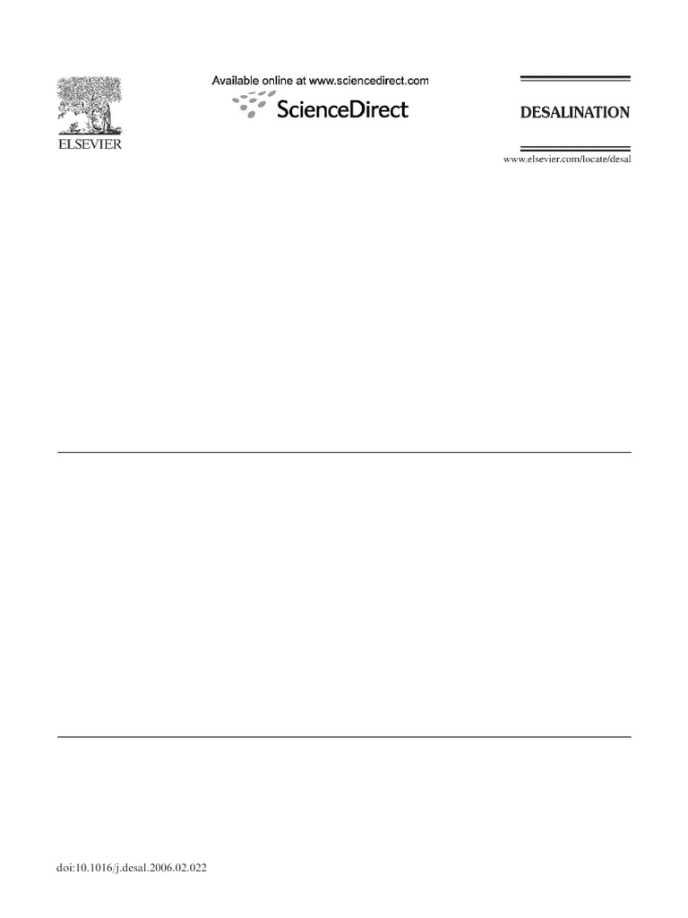 10 1016@j Desal 2006 02 022 | PDF | Membrane | Desalination