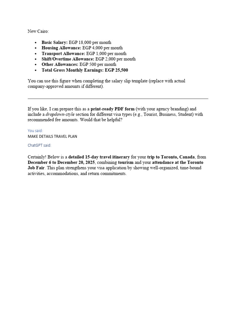 Egypt Salary of Shift Incharge | PDF