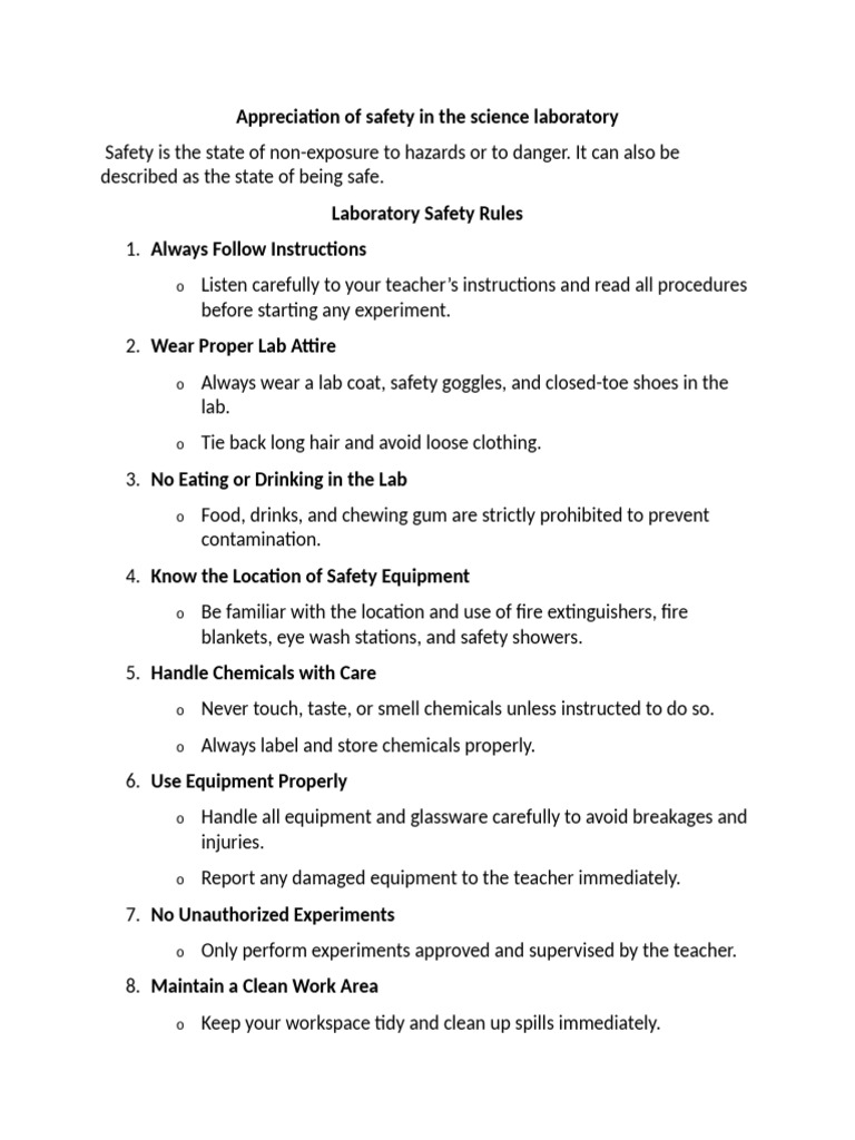 Essential Laboratory Safety Guidelines | PDF