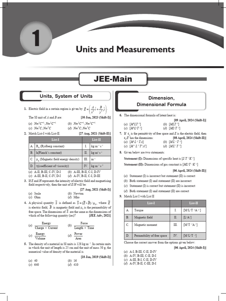 Units and Measurements in Physics | PDF | Force | Momentum