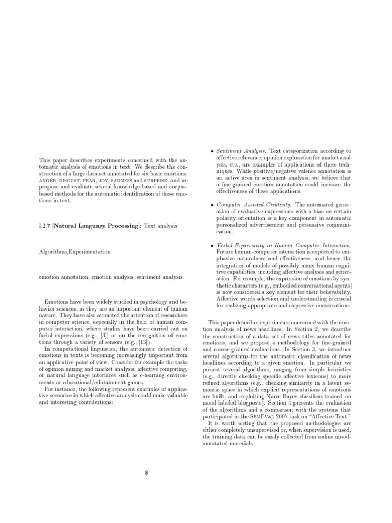 Learning To Identify Emotions in Text | PDF | Emotions | Cognitive Science