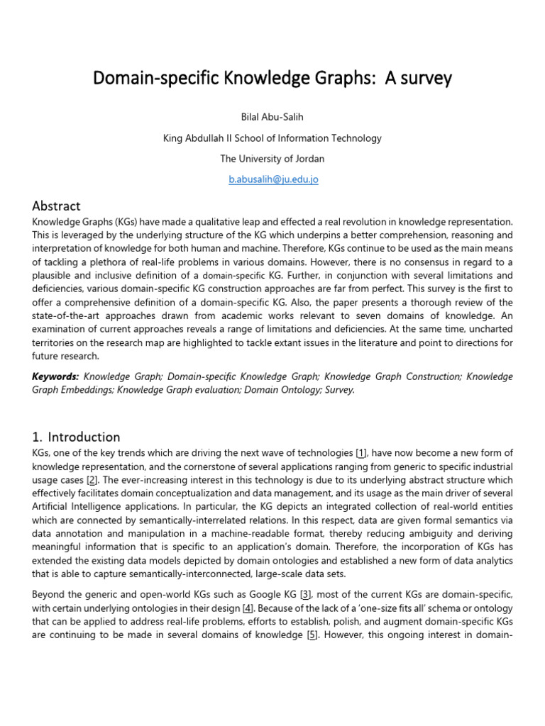Domain-Specific Knowledge Graphs - A Survey | PDF | Ontology ...