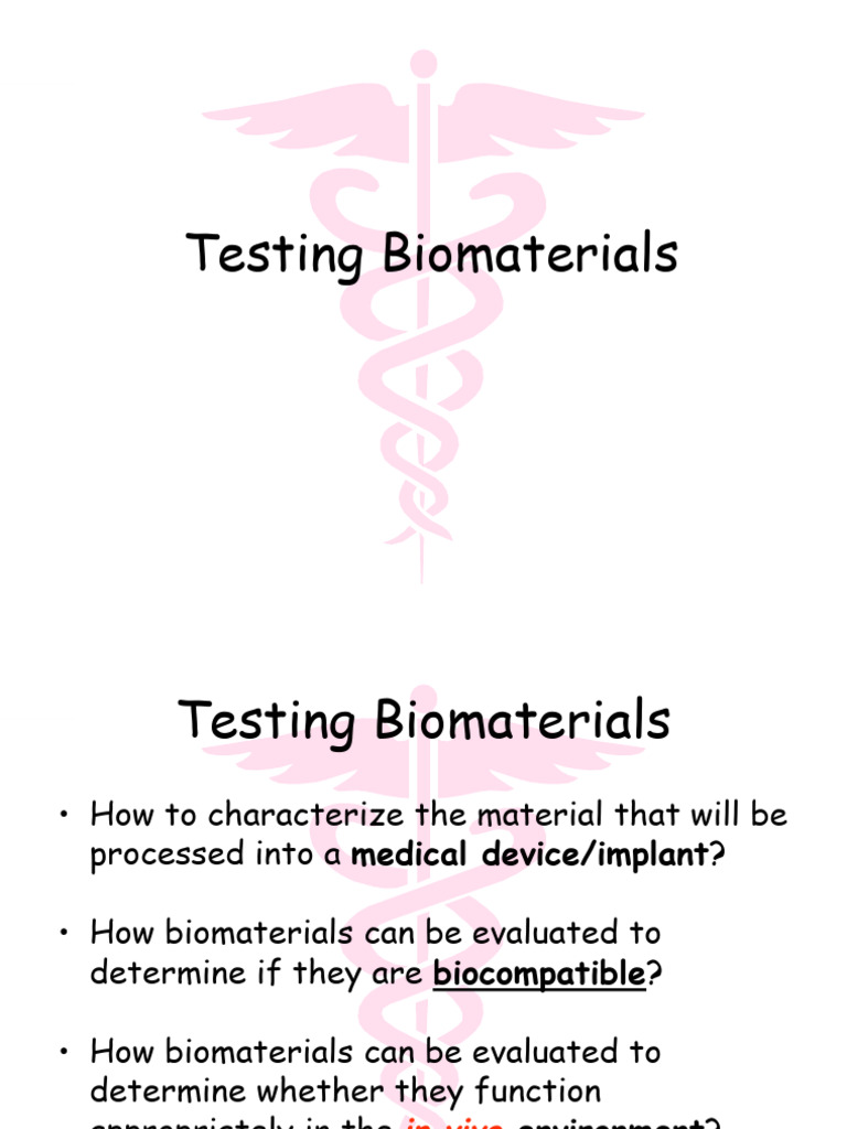 In Vitro Biomaterial Testing Methods | PDF | Biomaterial | Implant ...