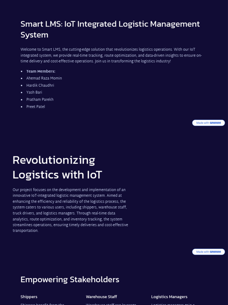 IoT Logistics Management System | PDF | Logistics | Internet Of Things