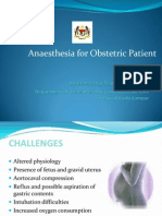 Anaesthesia For Obs PT