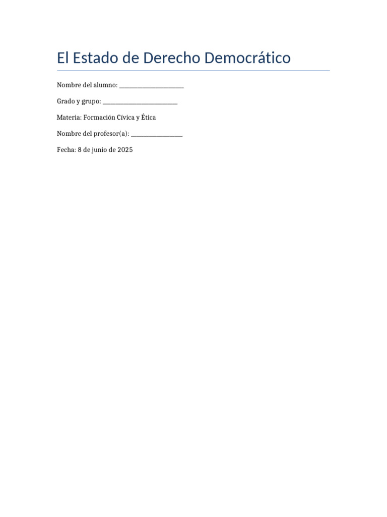 Estado de Derecho Democrático Secundaria | PDF | Democracia ...