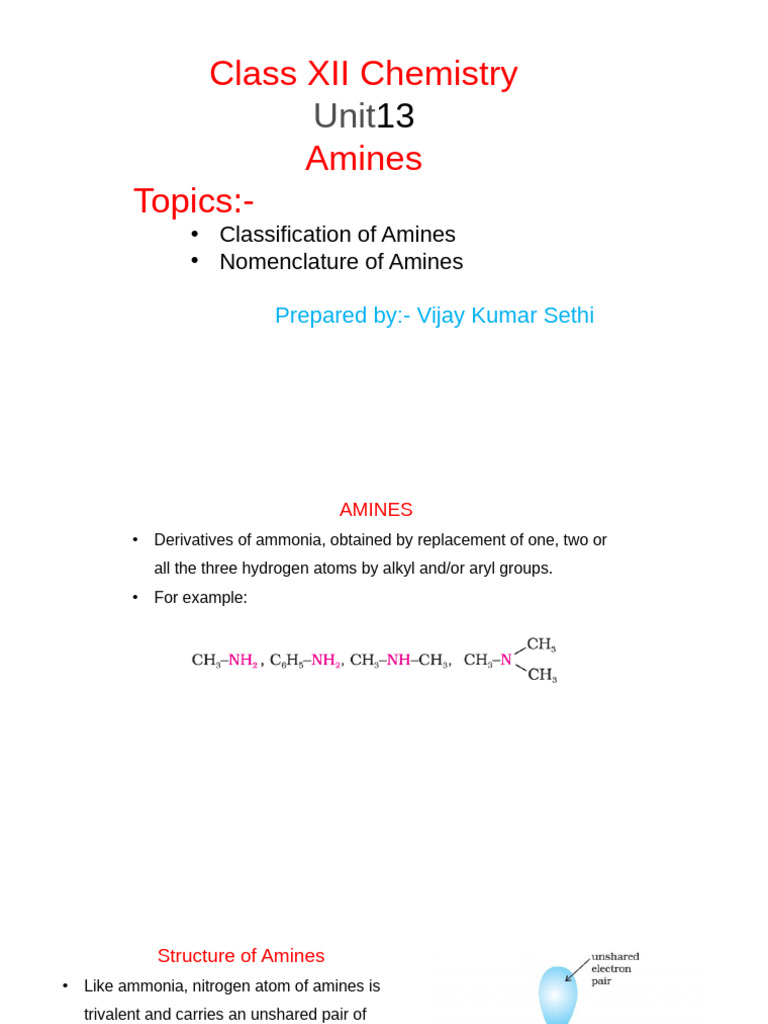 Understanding Amines: Classification, Nomenclature, and Properties ...